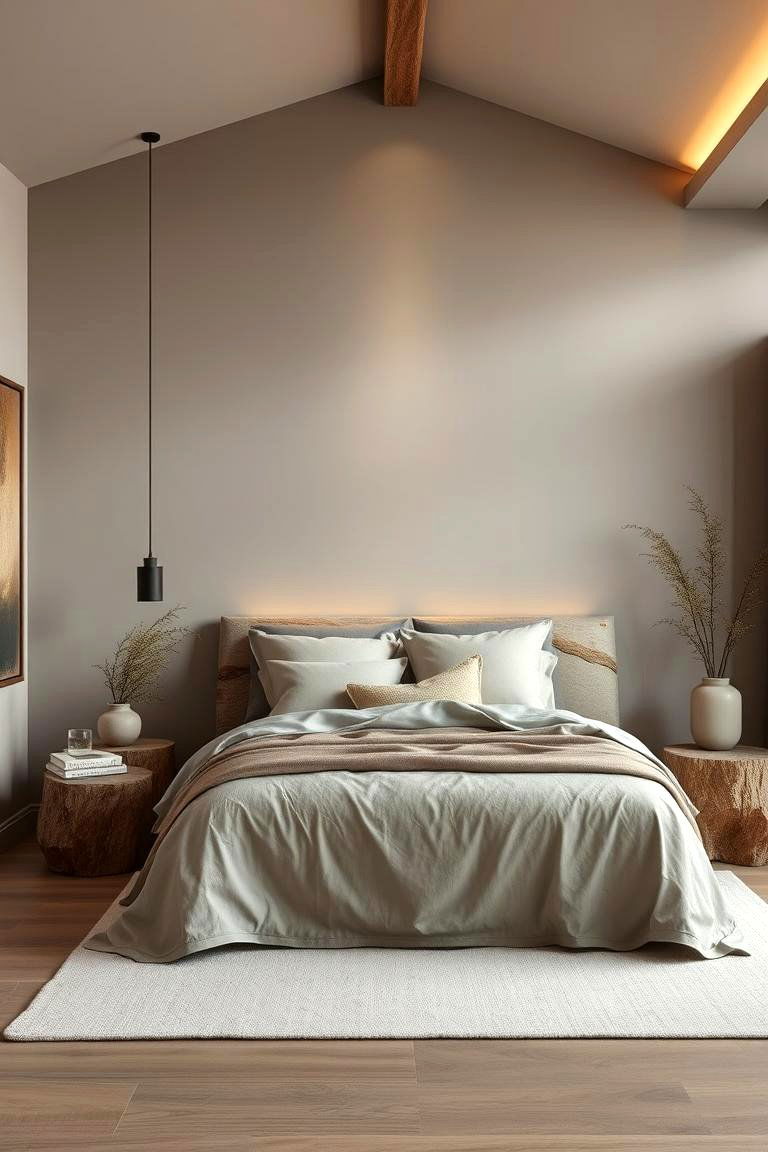 Taupe Bedroom with Natural Elements - 24 Taupe Bedroom Ideas