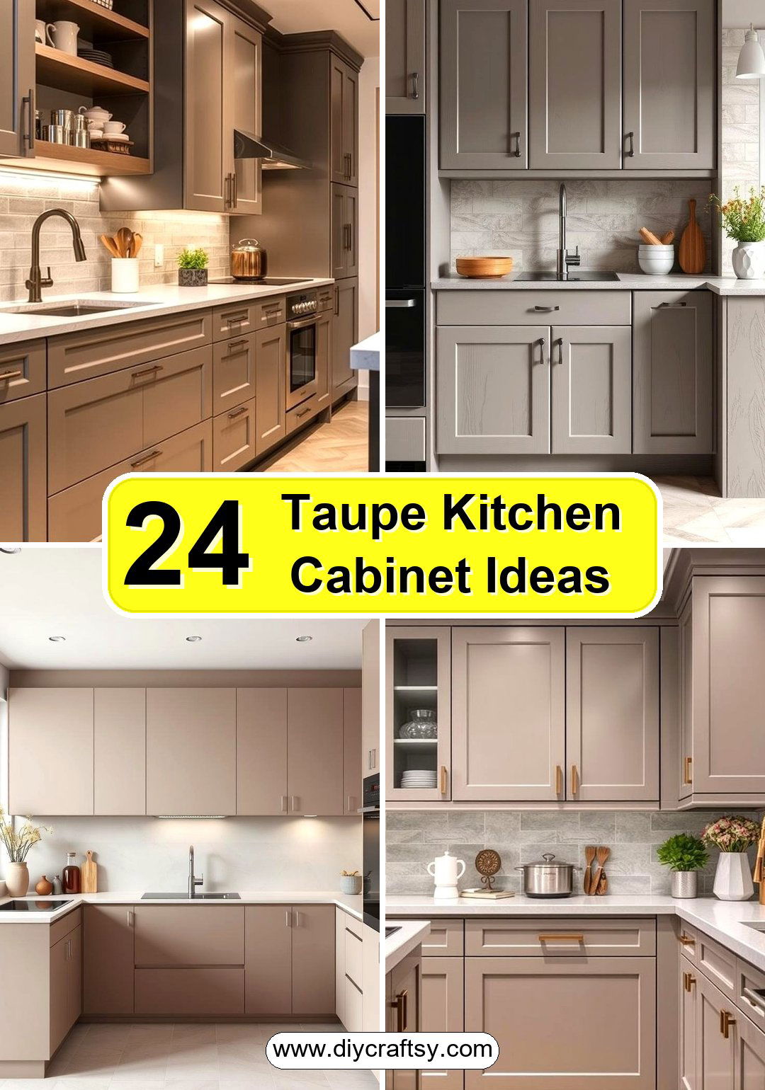 Taupe Kitchen Cabinet Ideas