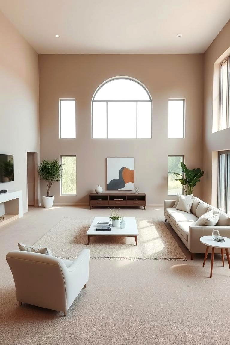 Taupe Living Room with Clean Open Space - 24 Taupe Living Room Ideas