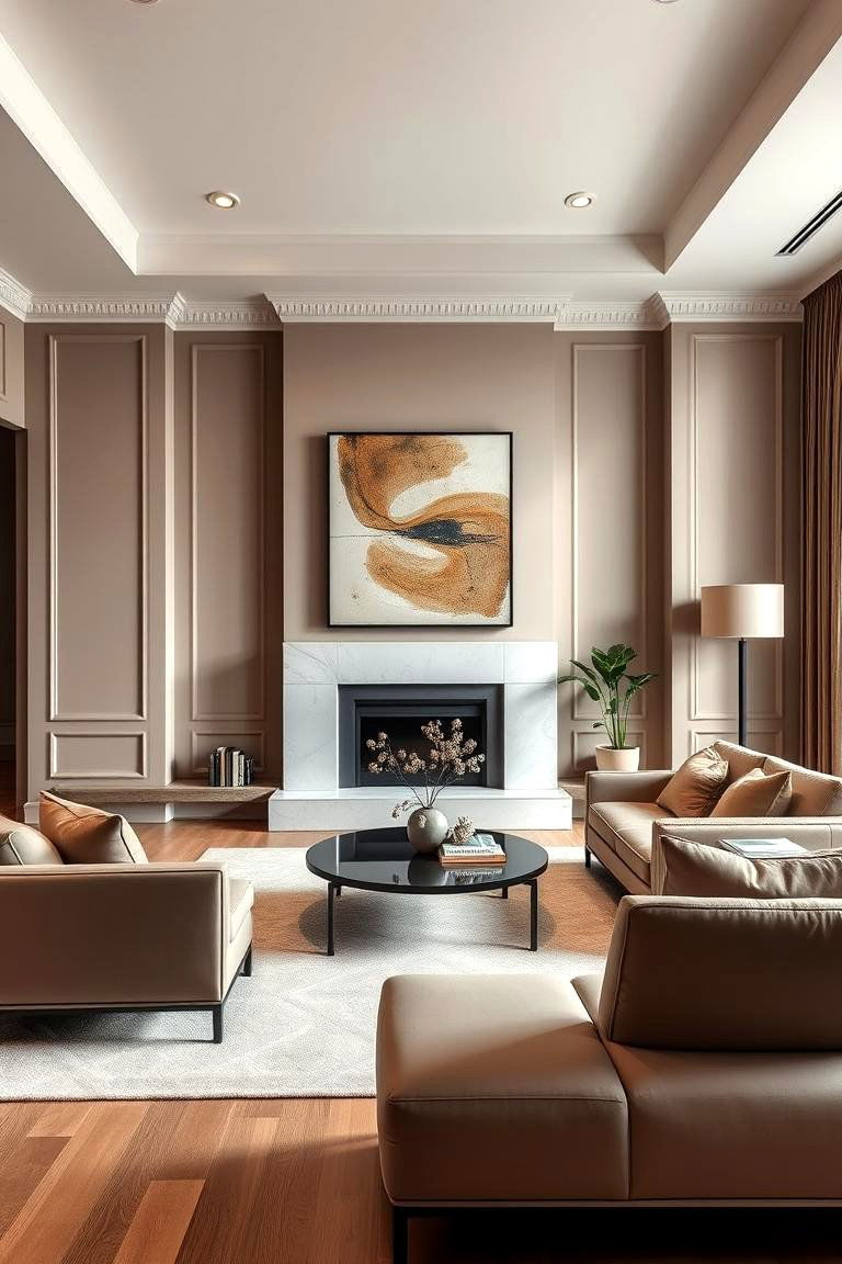 Taupe Living Room with Contemporary Chic - 24 Taupe Living Room Ideas