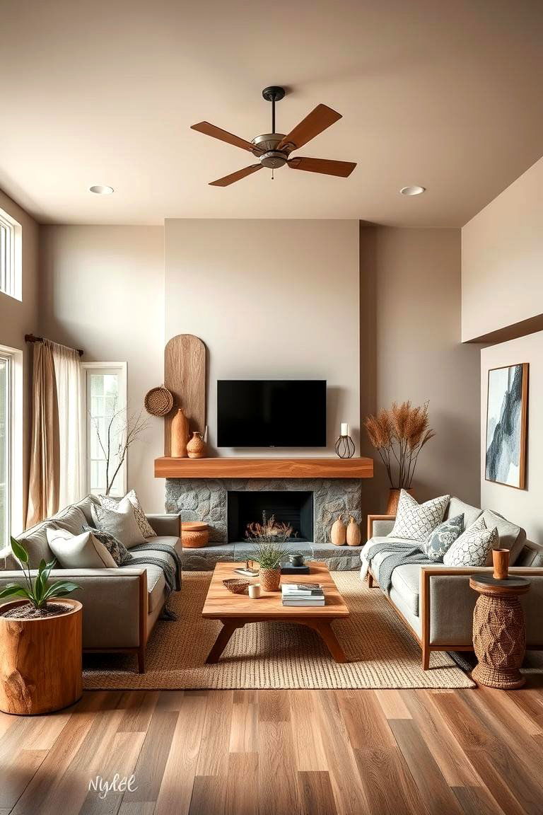 Taupe Living Room with Earthy Warmth - 24 Taupe Living Room Ideas