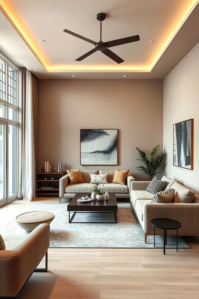 Taupe Living Room with Versatile Modern Decor - 24 Taupe Living Room Ideas