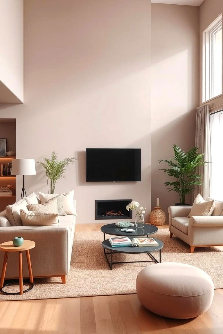 Taupe and Pastel Mix for a Soothing Space - 24 Taupe Living Room Ideas