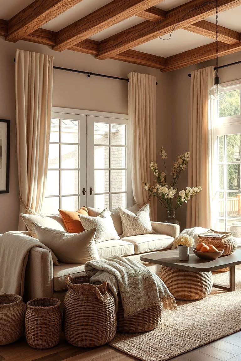 Taupe and Textured Neutral Layers - 24 Taupe Living Room Ideas