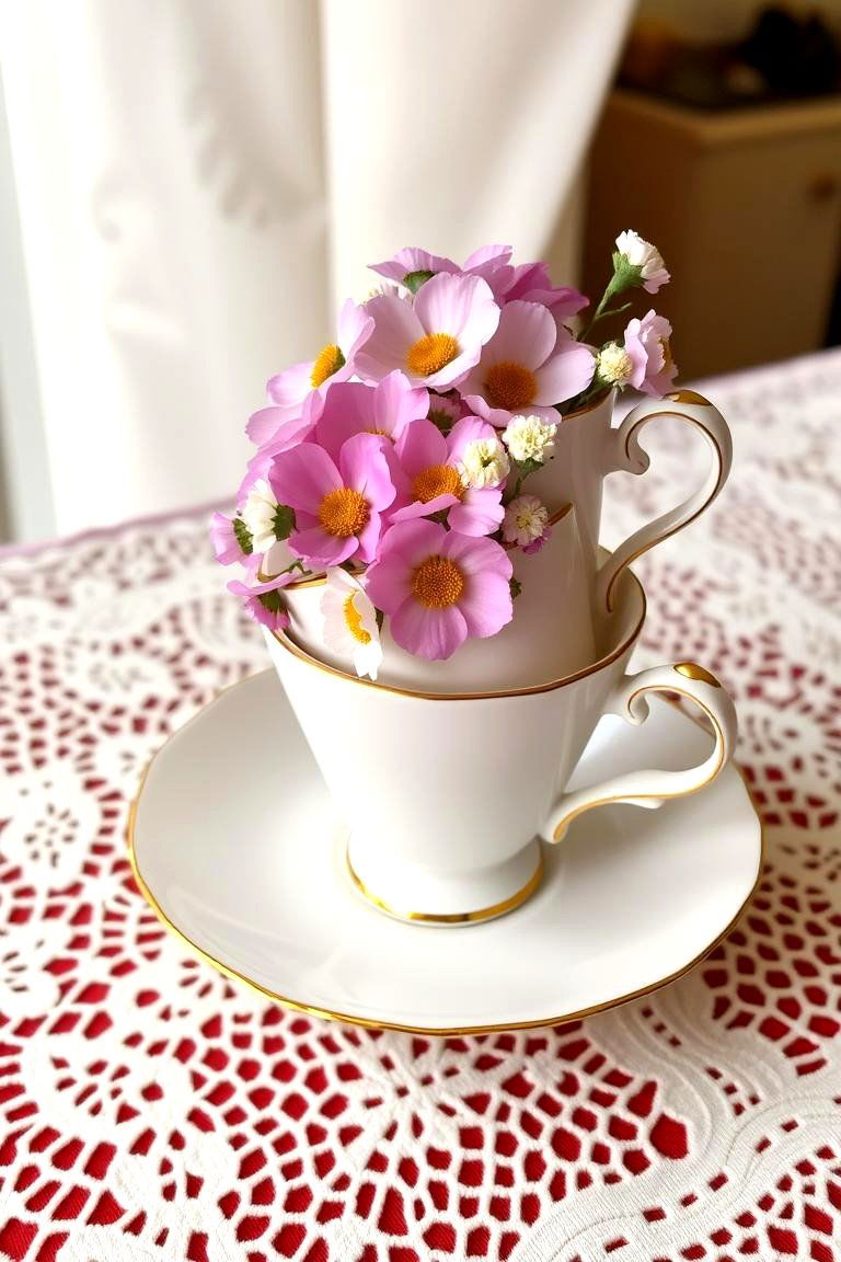 Teacup and Saucer Centerpiece - 24 Baby Shower Centerpiece Ideas