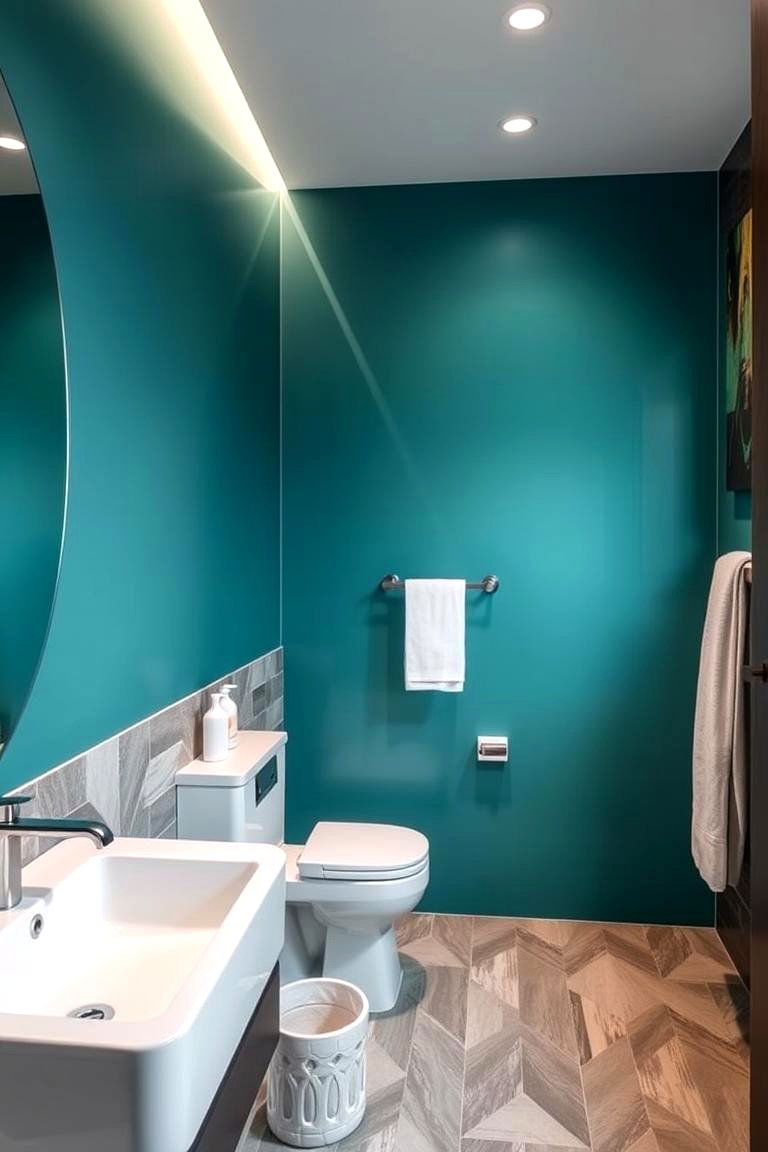 Teal Accent Walls - 24 Teal Bathroom Ideas