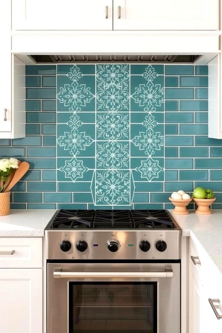 Teal Backsplash Accents - 24 Teal Kitchen Ideas