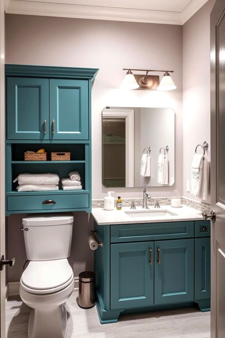 Teal Bathroom Cabinets - 24 Teal Bathroom Ideas