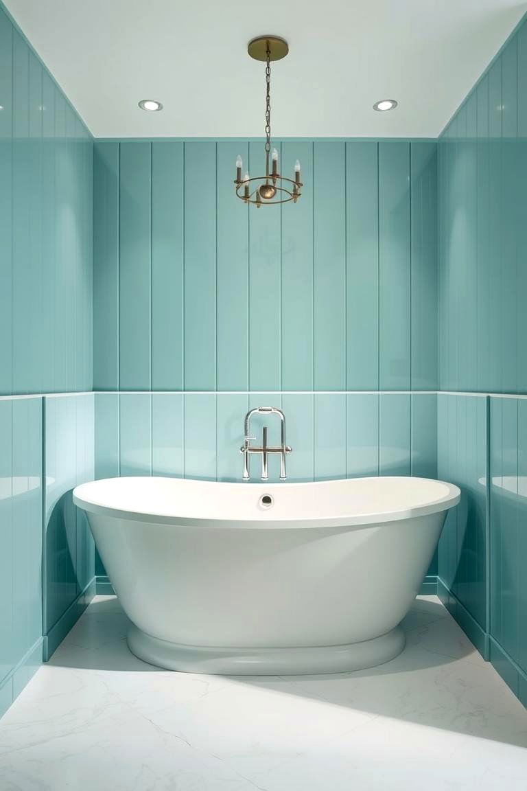 Teal Bathtub Surrounds - 24 Teal Bathroom Ideas