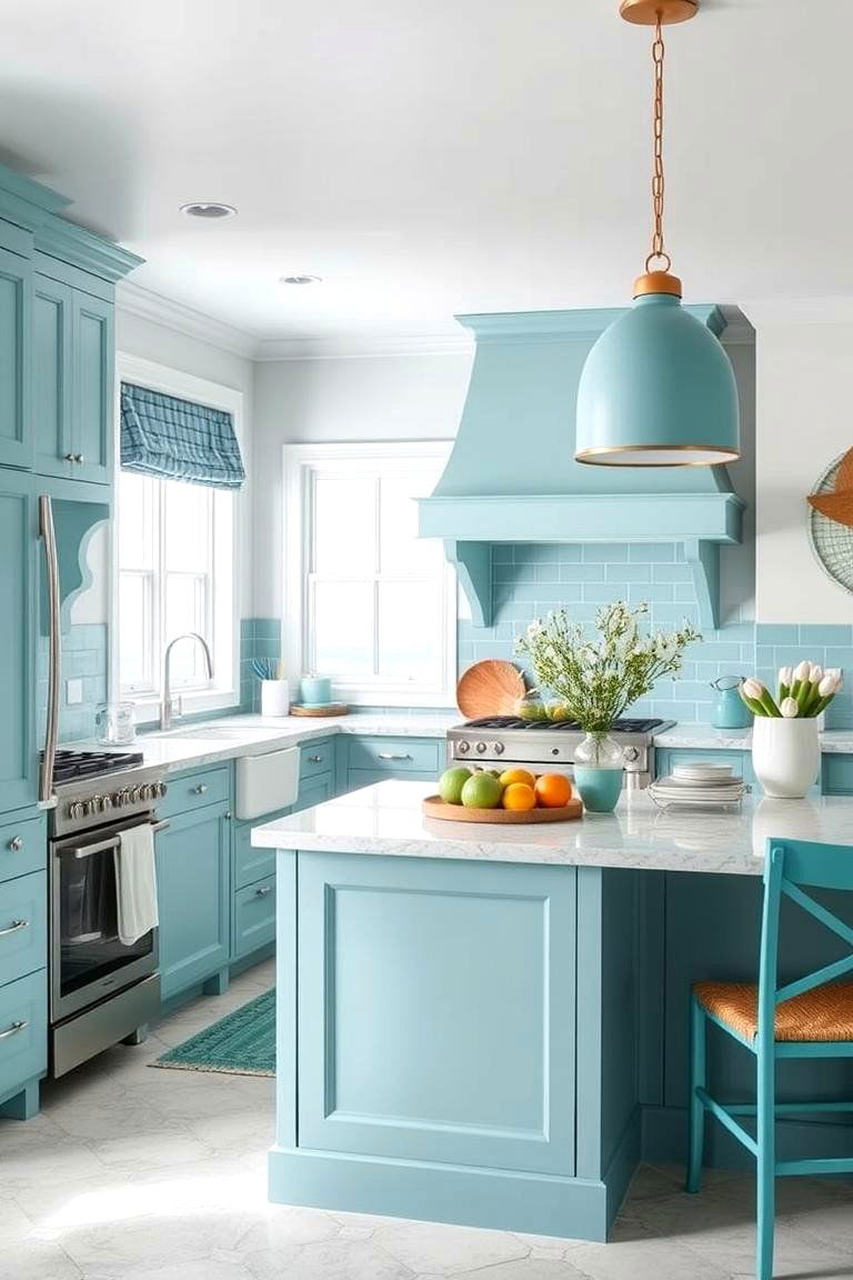 Teal Coastal Vibes - 24 Teal Kitchen Ideas