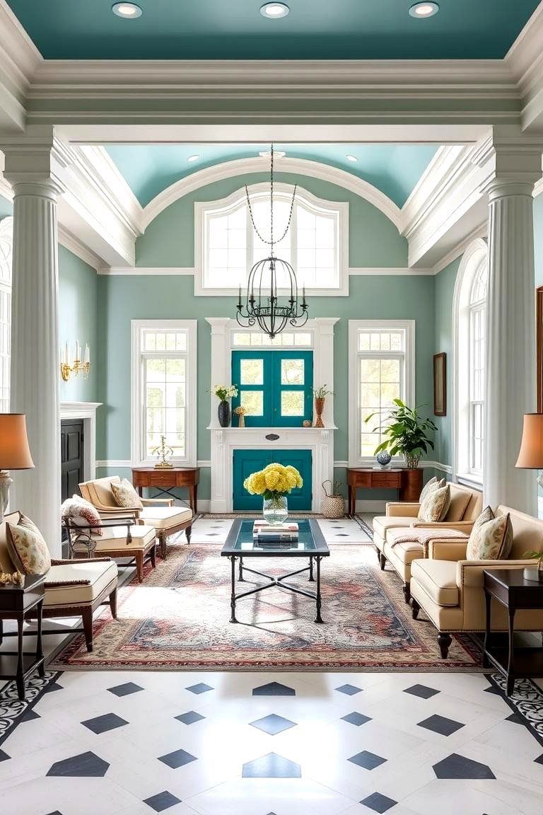 Teal Colonial Revival - 24 Teal House Exterior Ideas