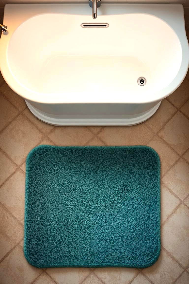 Teal Green Bath Mat - 24 Green Bathroom Ideas