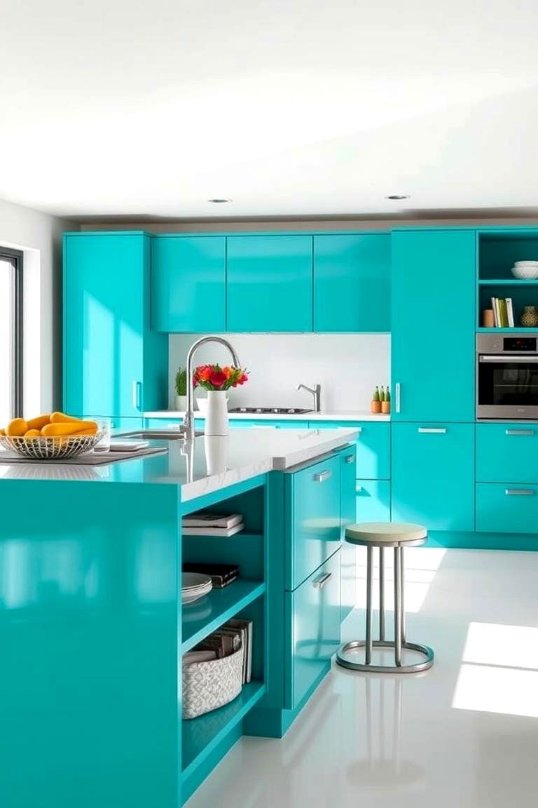 Teal Kitchen Island - 24 Teal Kitchen Ideas