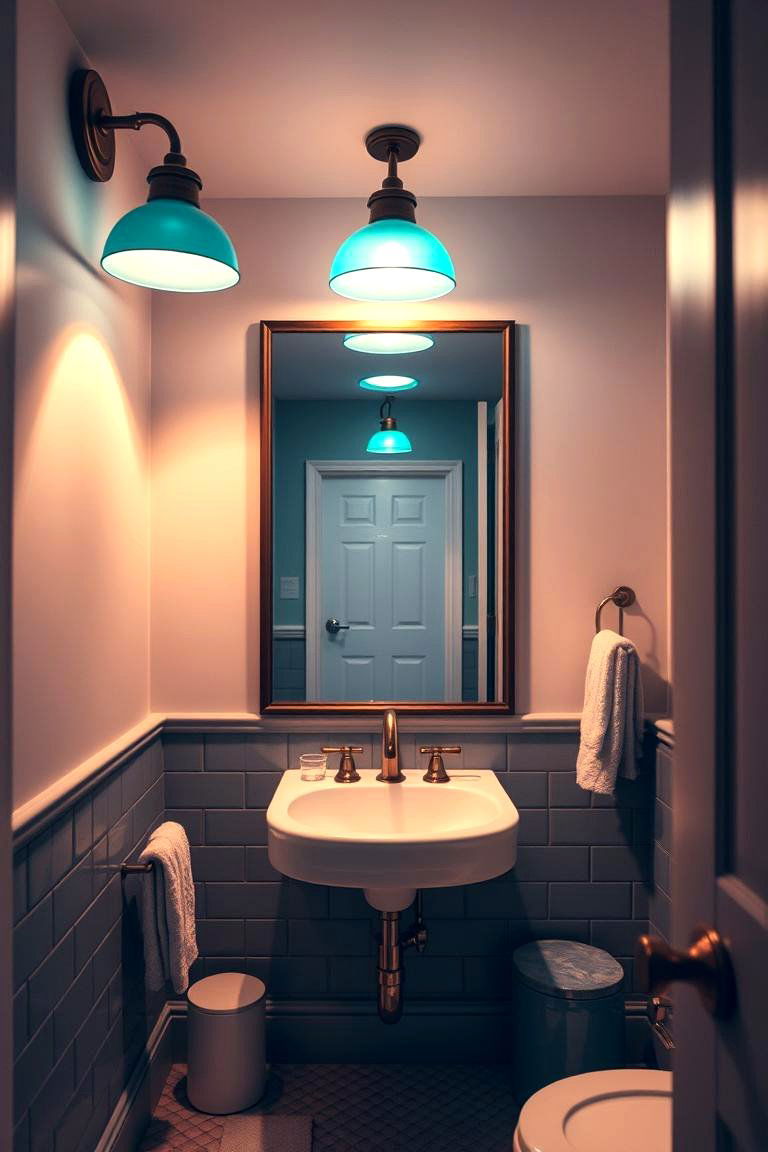 Teal Lighting Fixtures - 24 Teal Bathroom Ideas