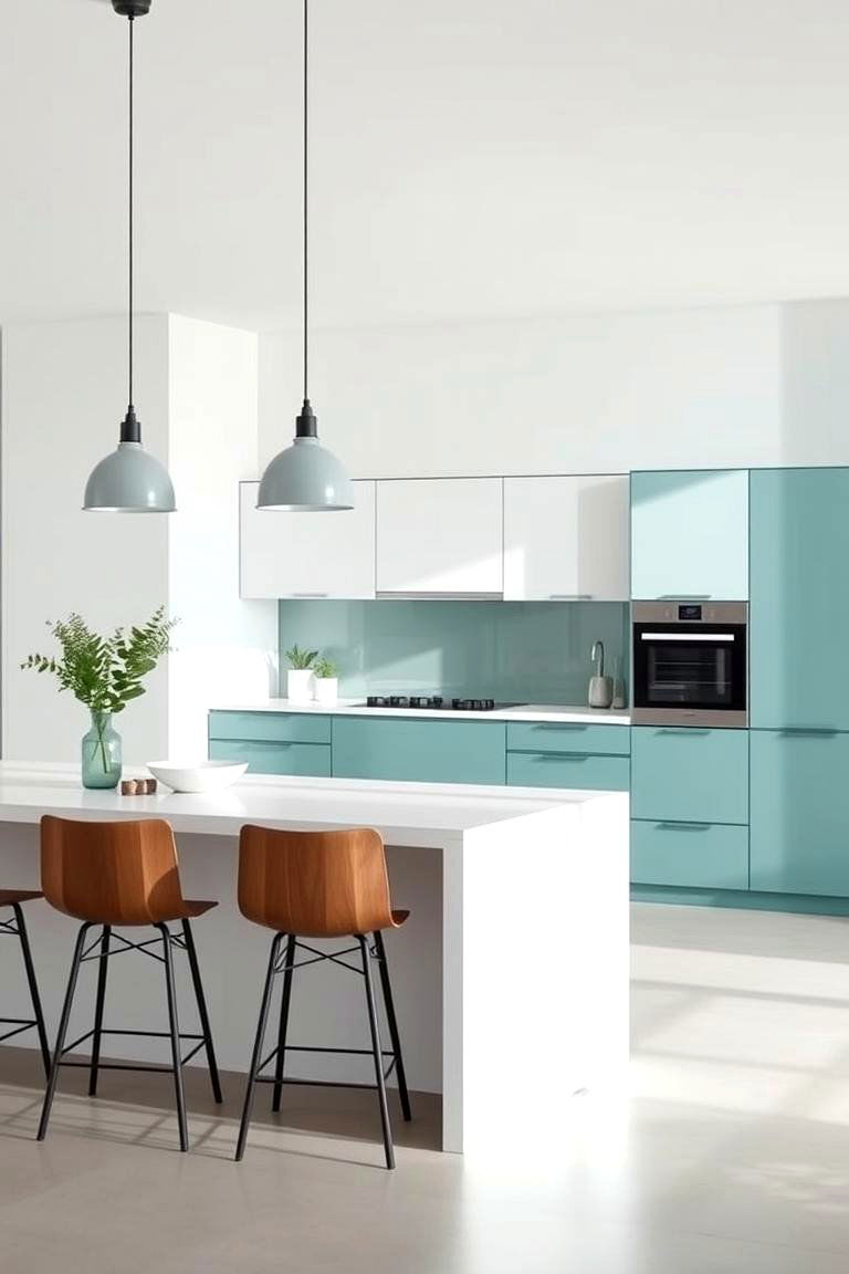 Teal Minimalist Design - 24 Teal Kitchen Ideas