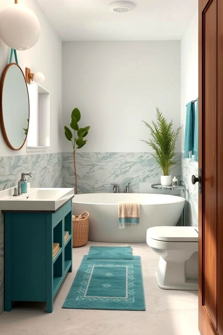 Teal Natural Elements - 24 Teal Bathroom Ideas