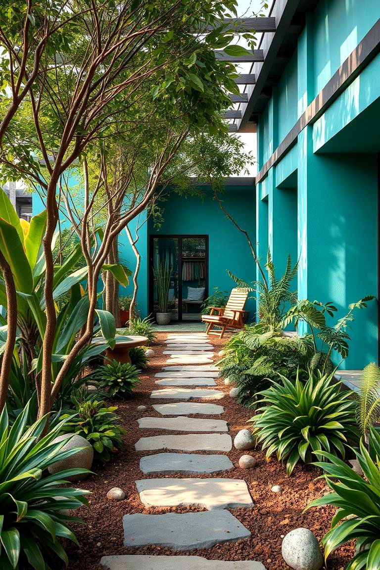 Teal Nature Integration - 24 Teal House Exterior Ideas
