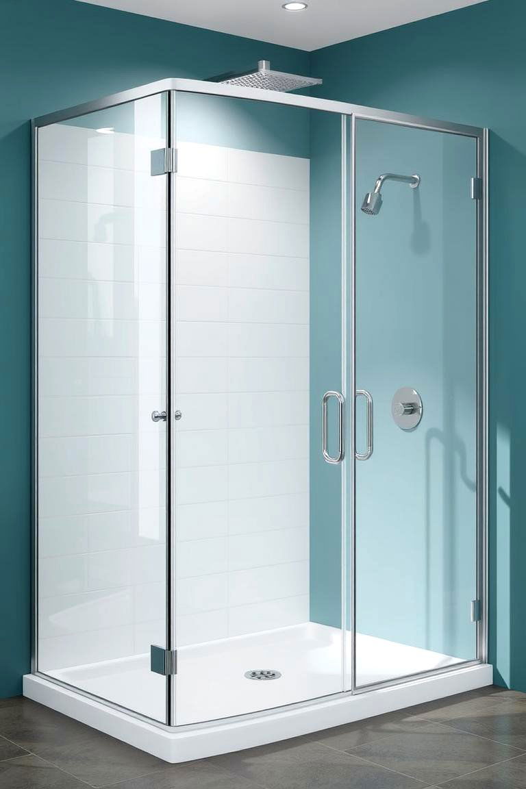 Teal Shower Enclosures - 24 Teal Bathroom Ideas