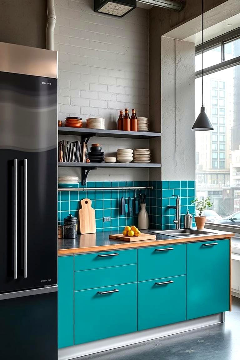 Teal Urban Chic - 24 Teal Kitchen Ideas