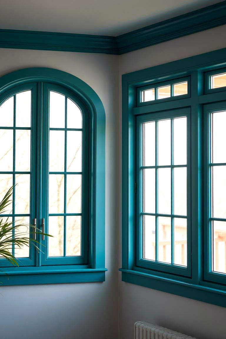 Teal Window Frames - 24 Teal House Exterior Ideas