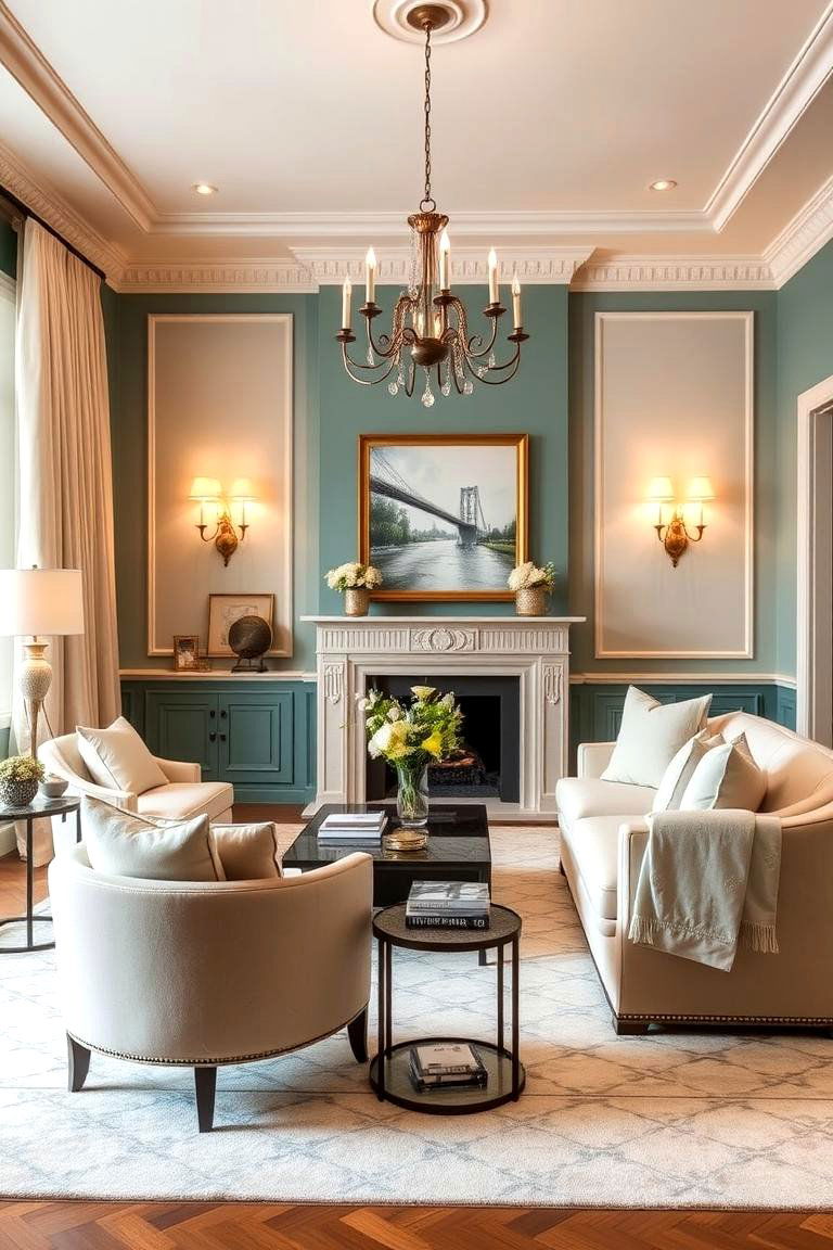 Teal and Cream Sophistication - 24 Two Colour Combination for Living Room
