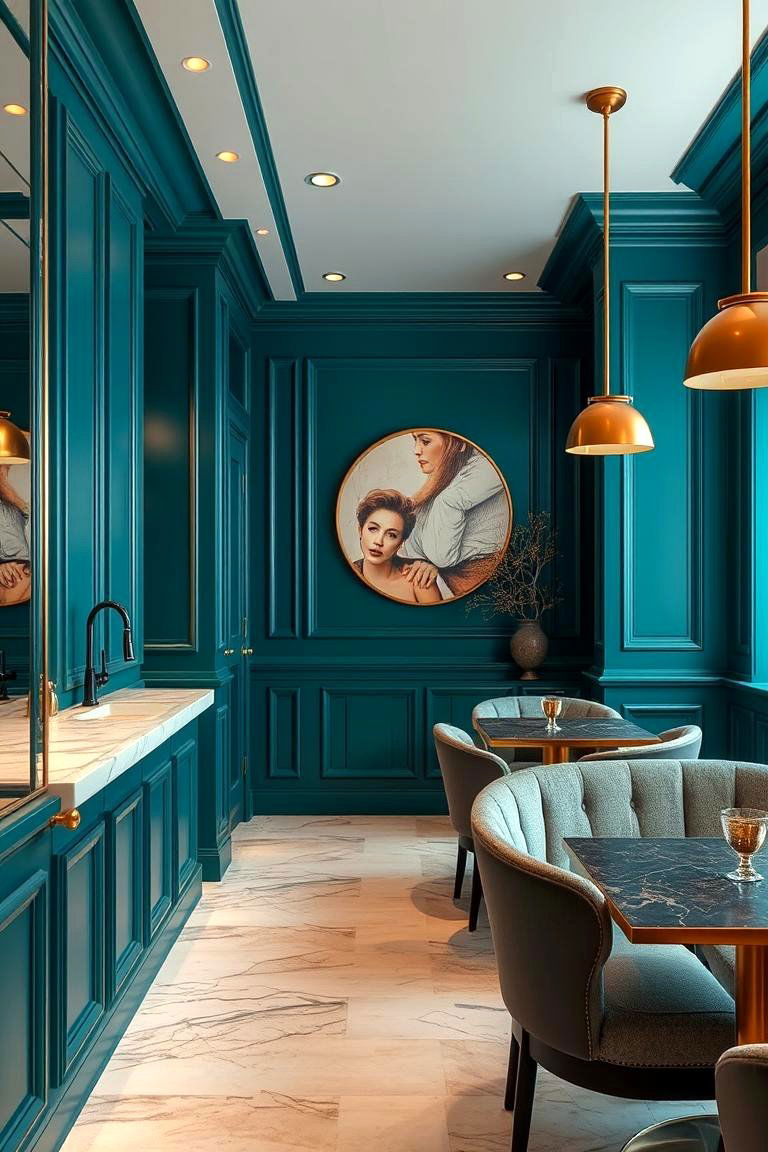 Teal and Gold Harmony - 24 Teal Bedroom Ideas