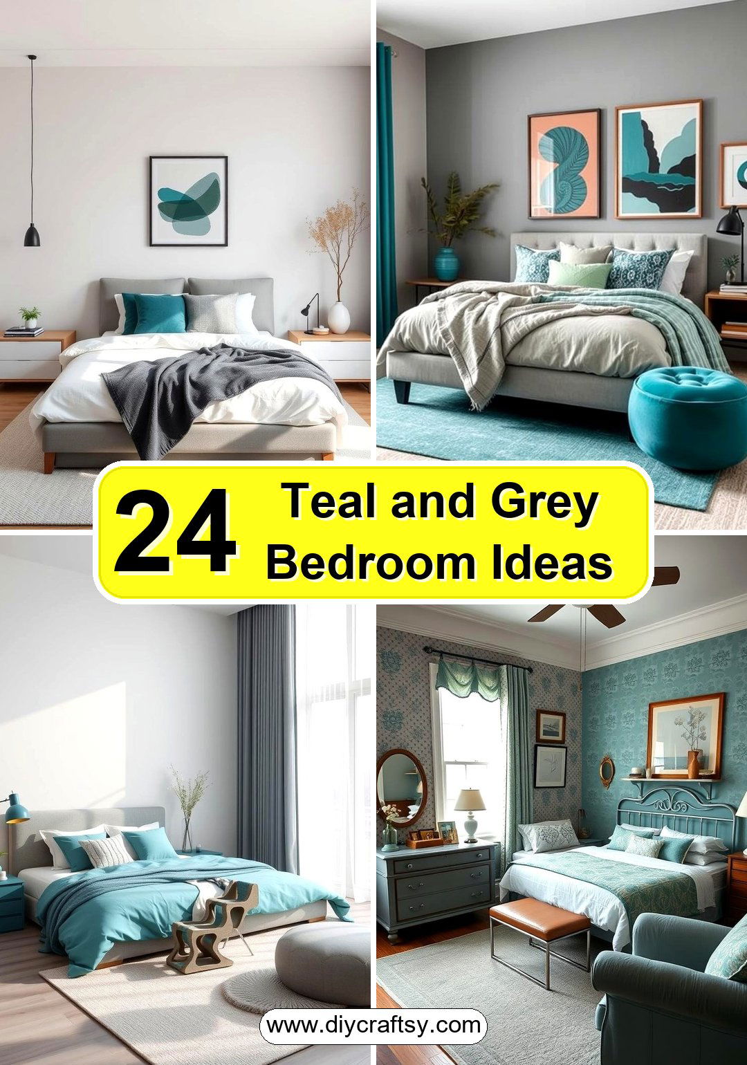 Teal and Grey Bedroom Ideas