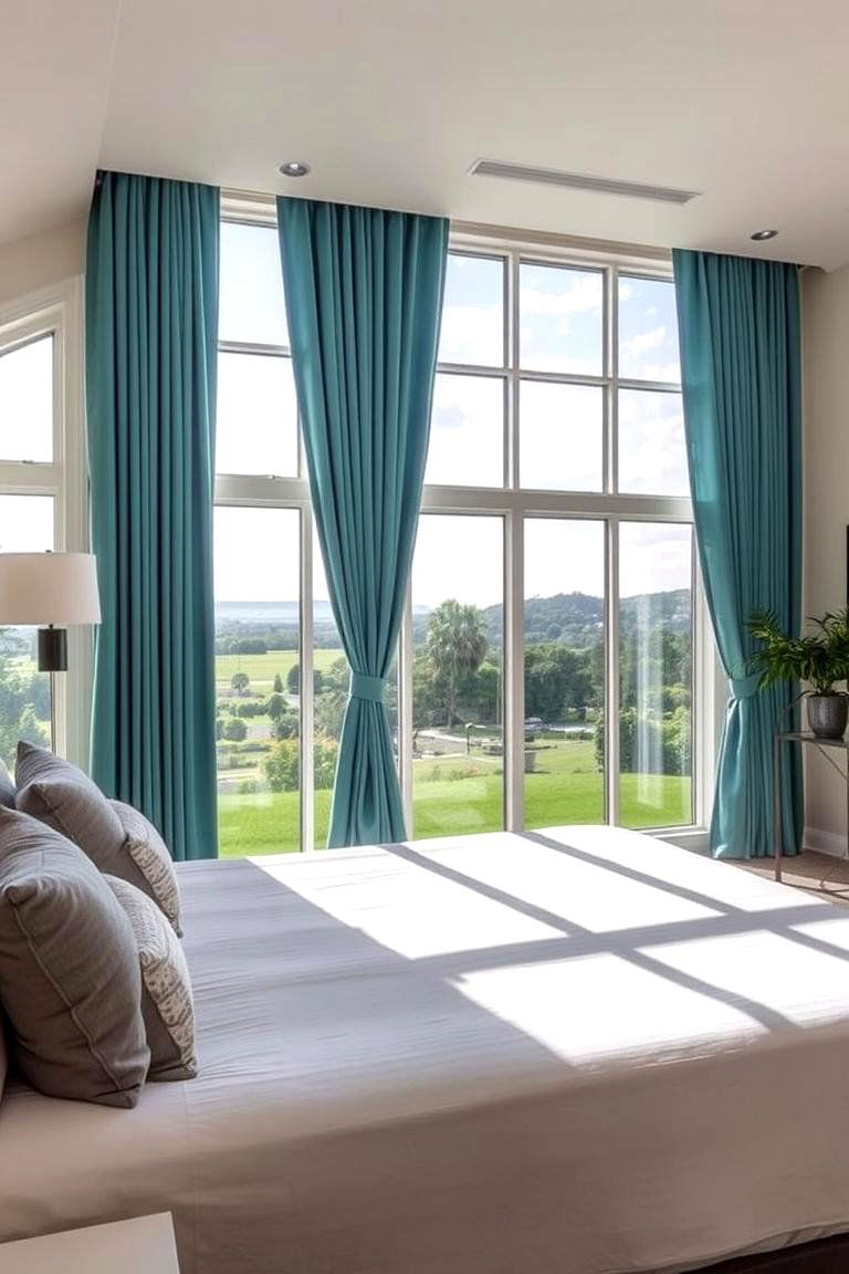 Teal and Grey Outdoor Views - 24 Teal and Grey Bedroom Ideas