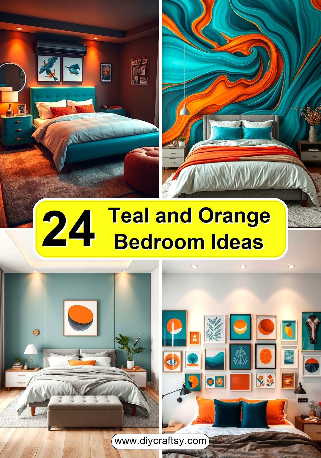 Teal and Orange Bedroom Ideas