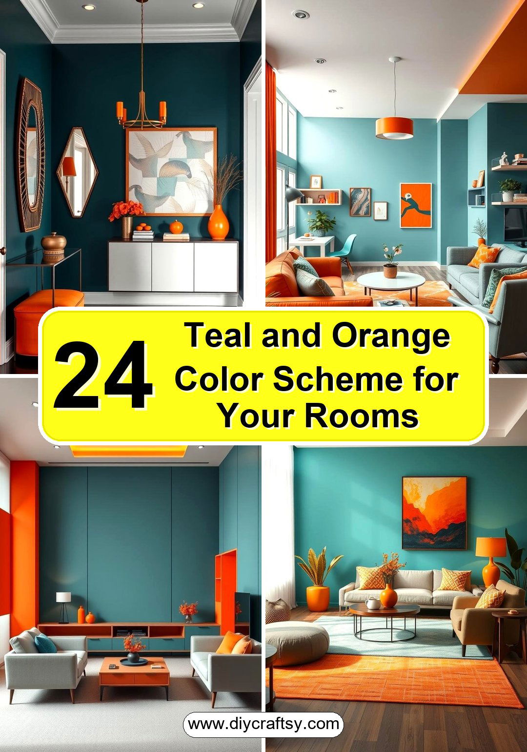 Teal and Orange Color Scheme for Your Rooms