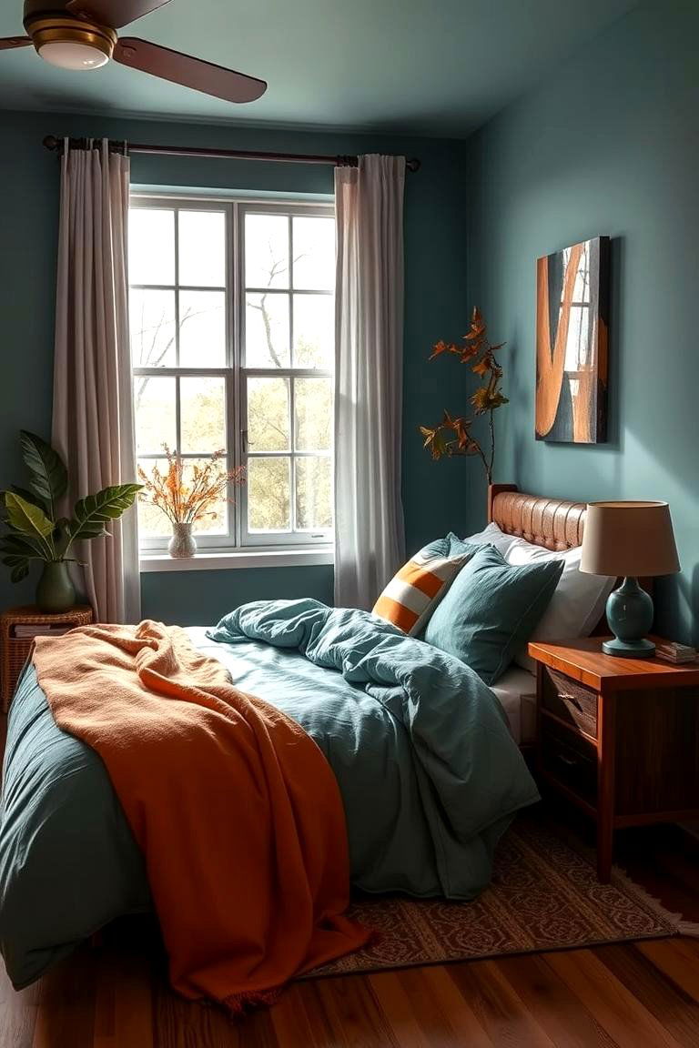 Teal and Orange Outdoor Inspired Bedroom - 24 Teal and Orange Bedroom Ideas