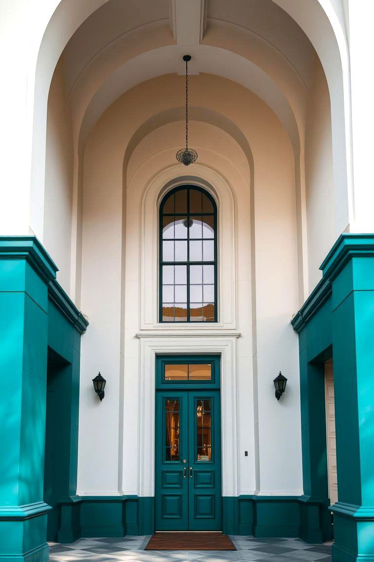 Teal and White Contrast - 24 Teal House Exterior Ideas