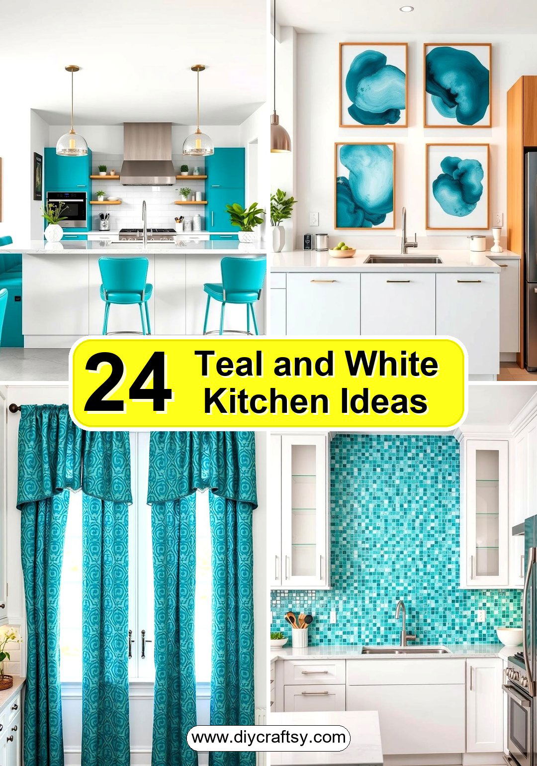 Teal and White Kitchen Ideas