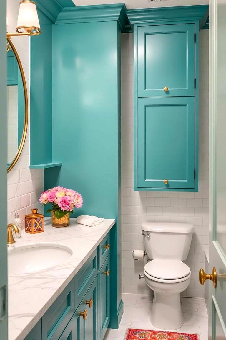 Teal - 24 Bathroom Cabinet Color Ideas