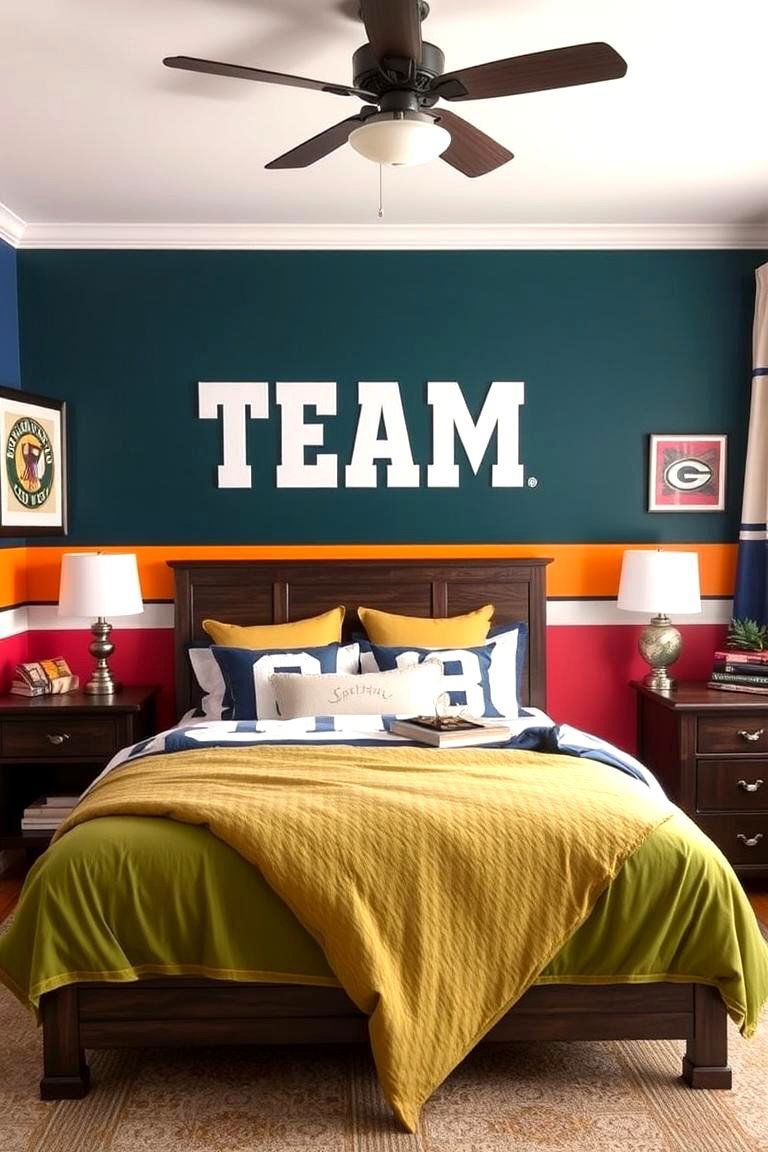 Team Colors for Wall Paint - 24 Soccer Themed Bedroom Ideas