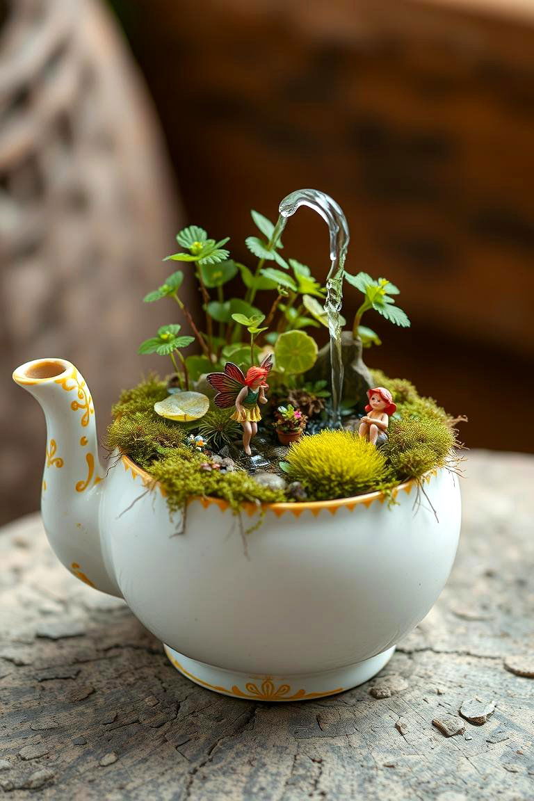 Teapot Garden - 24 Fall Bedroom Decor Ideas