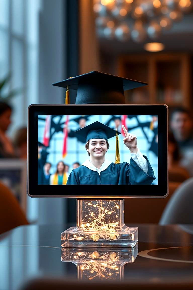 Tech Infused Digital Frame - 24 Graduation Centerpiece Ideas