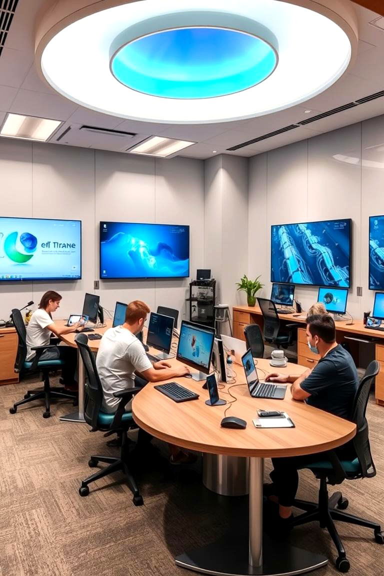 Tech Infused Study Zone - 24 Boys Dorm Room Ideas