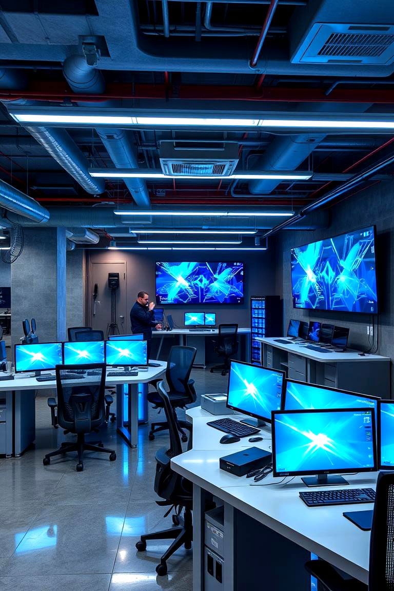 Tech Innovation Hub - 24 basement decorating ideas
