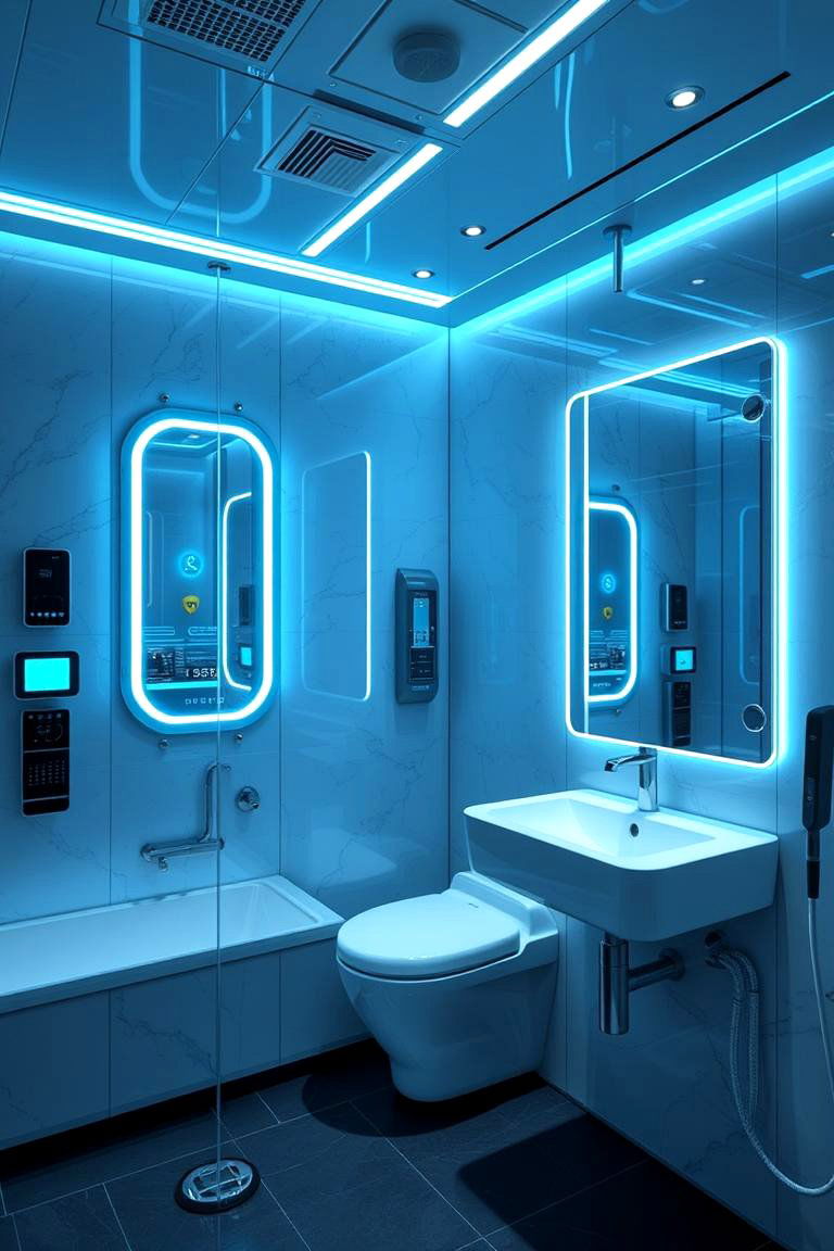 Tech Inspired Bathroom - 24 Boy Bathroom Ideas