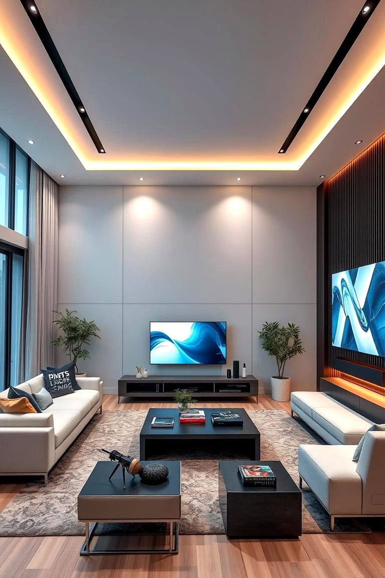 Tech Integrated Living Room - 24 2400s Room Ideas
