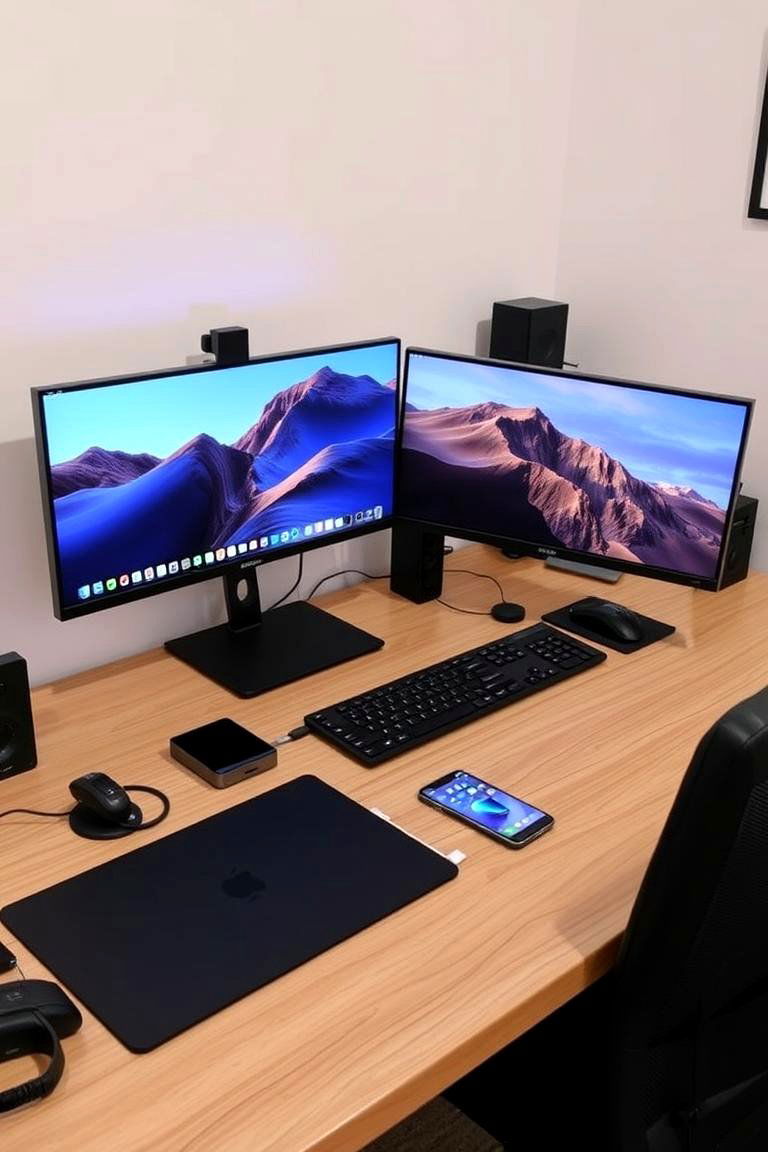Tech Integrated Work Zones - 24 Home Office Ideas for Her