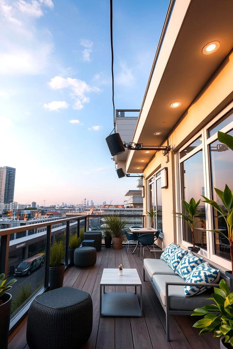Tech Savvy Entertainment Spot - 24 Balcony Deck Ideas