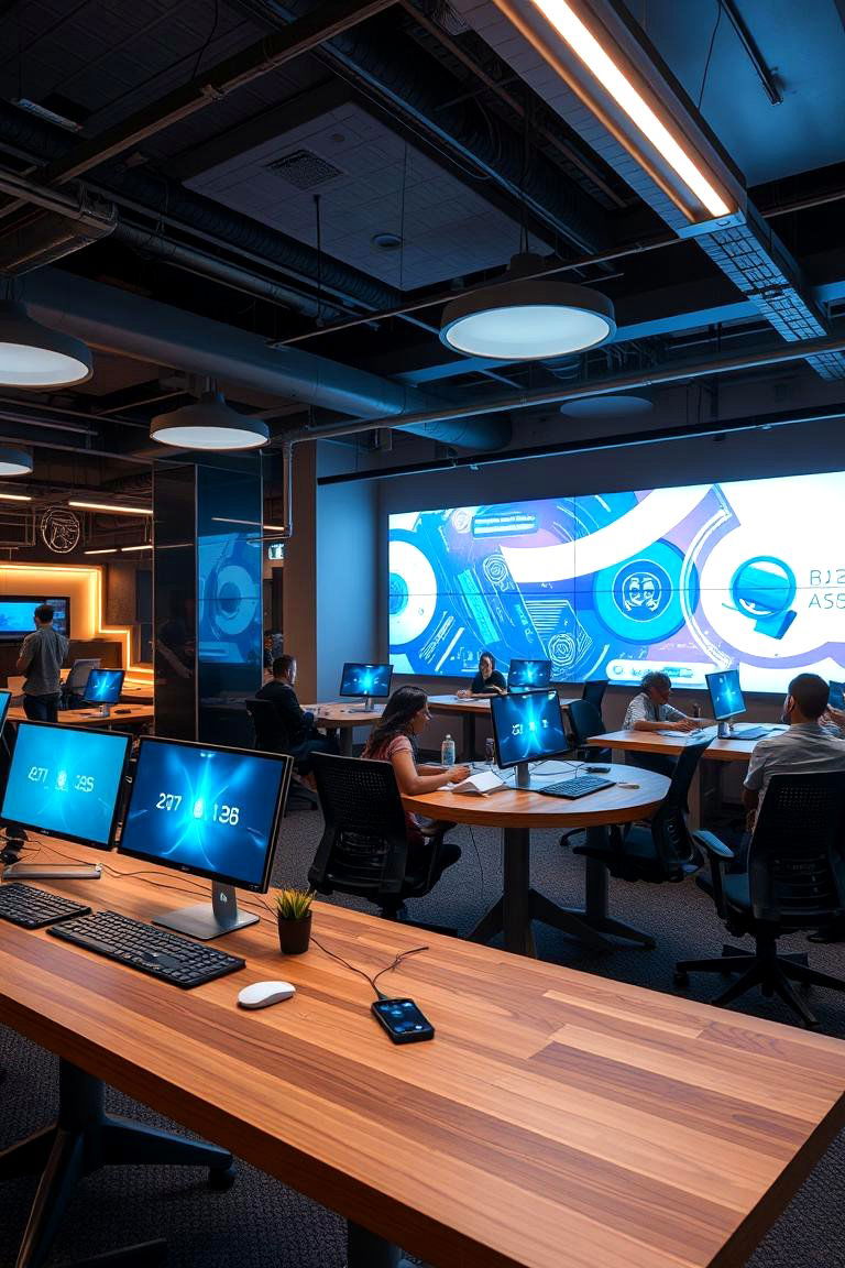 Tech Savvy Shared Workspace - 24 Home Office for Couples Ideas and Designs