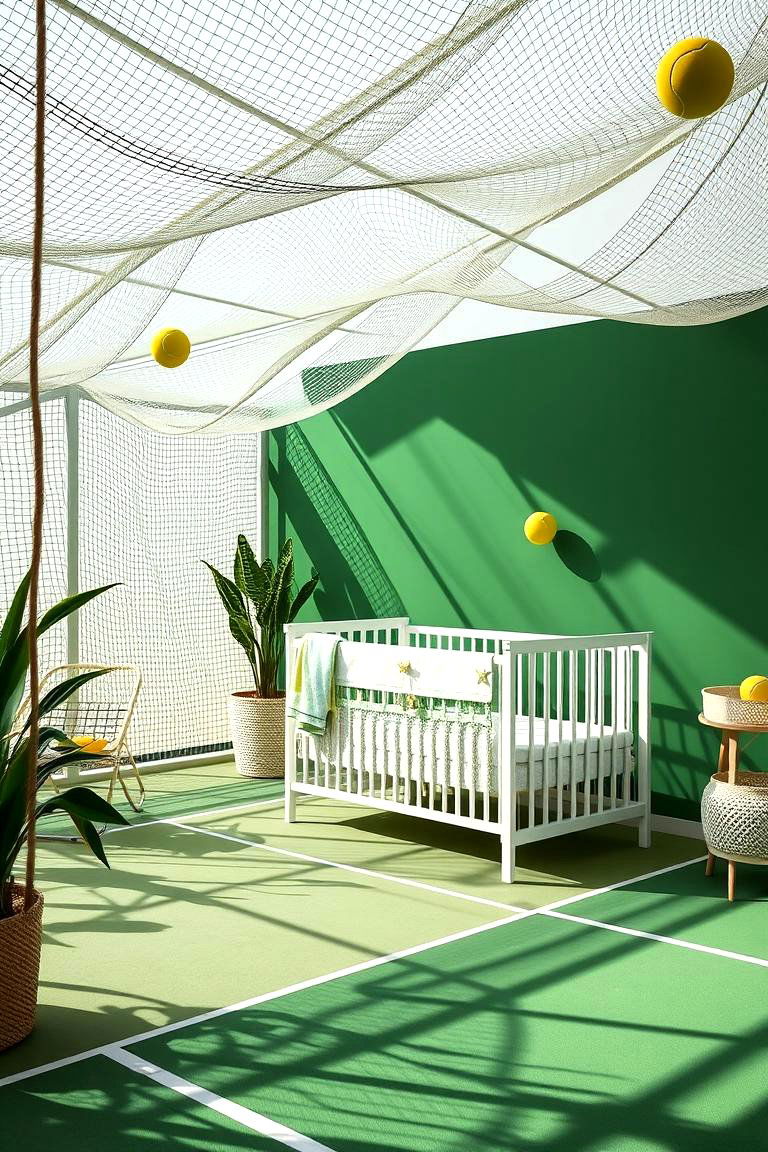 Tennis Court Nursery - 24 Sports Nursery Ideas