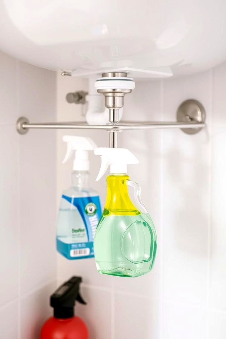Tension Rods for Under Sink Organization - 24 Small Bathroom Shelving Ideas