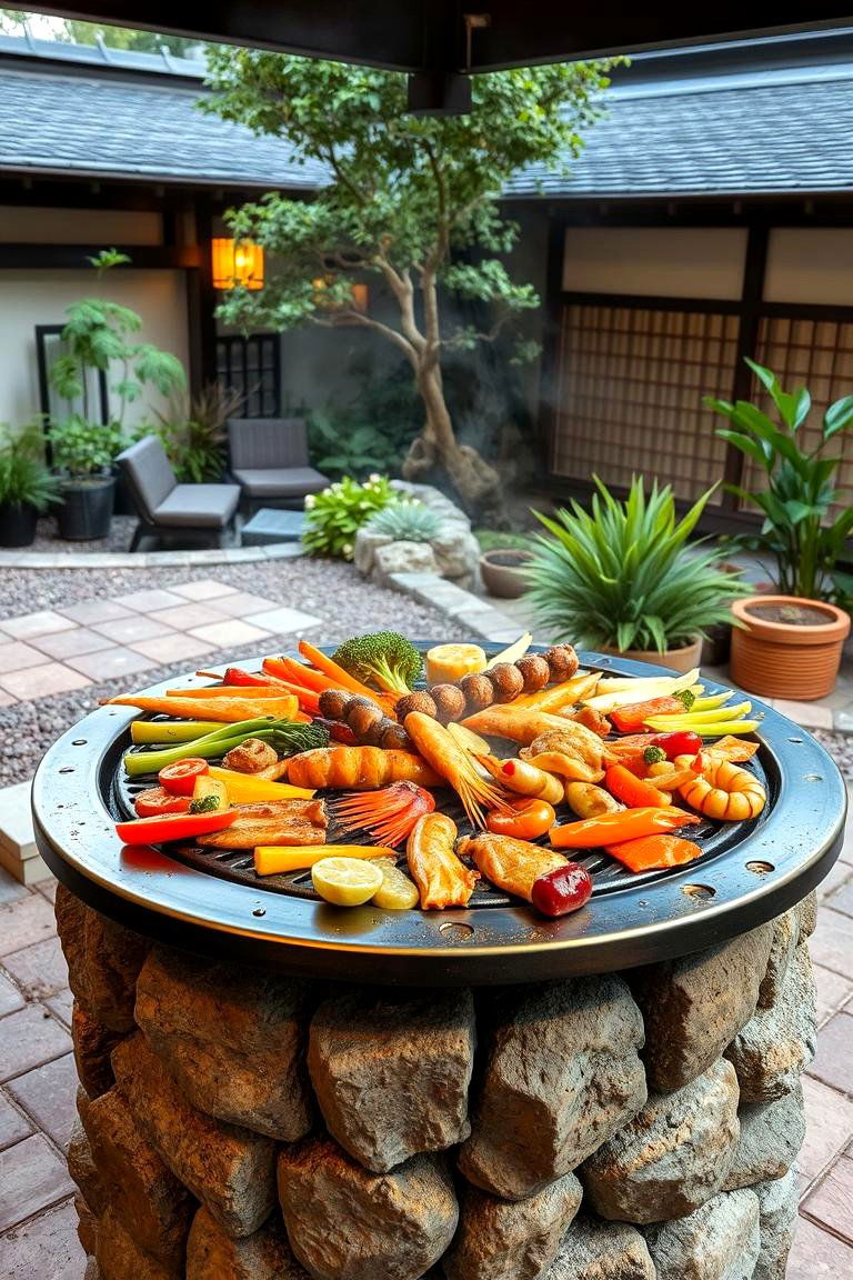Teppanyaki BBQ Pit for a Unique Experience - 24 Bbq Pit Ideas