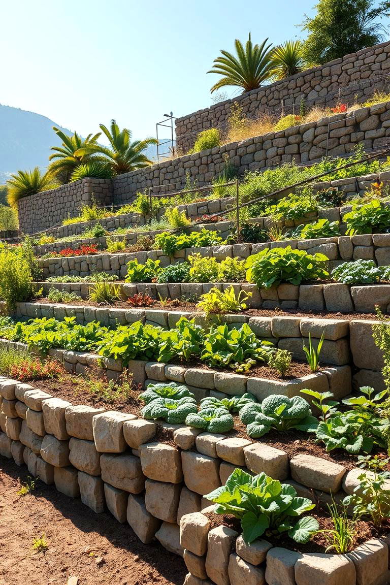 Terraced Vegetable Haven - 24 Sloped Garden Ideas
