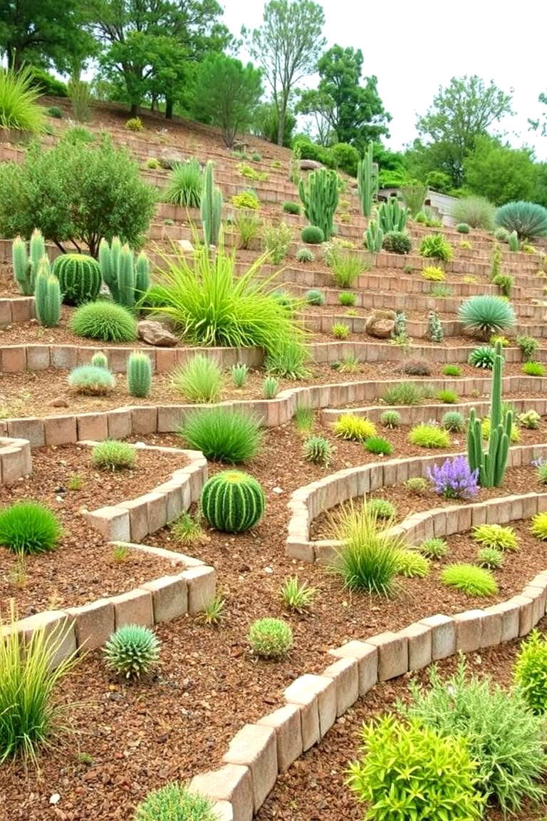 Terracing Sloping Areas - 24 Xeriscape Ideas
