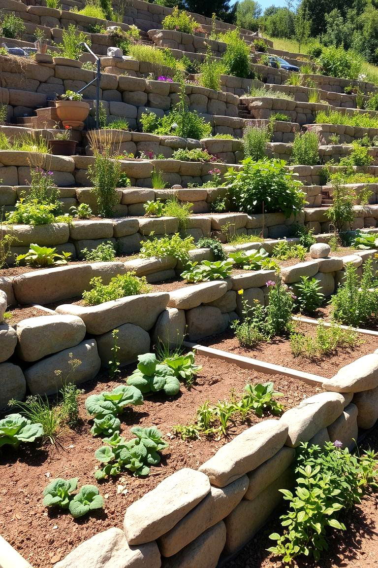 Terracing with Rock Walls - 24 Rock Landscaping Ideas